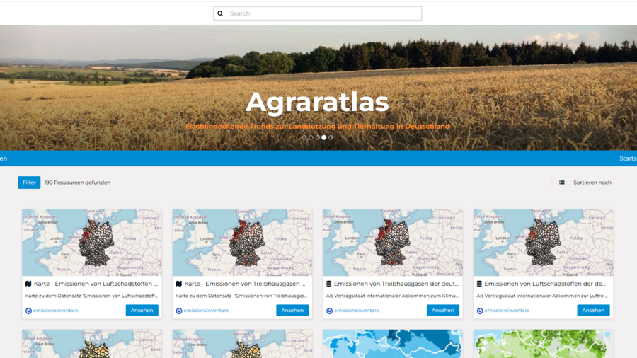 Startseite des Thünen-Agraratlas