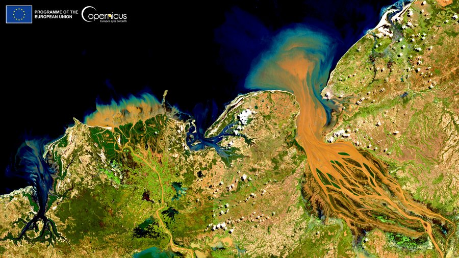 Satellitenbild eines Deltas in Madagaskar.